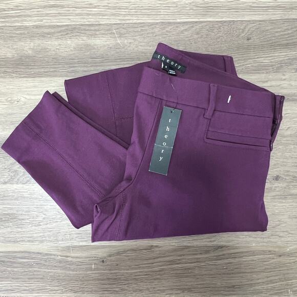 Theory Burgundy Pants Sz 0 - Picture 7 of 9